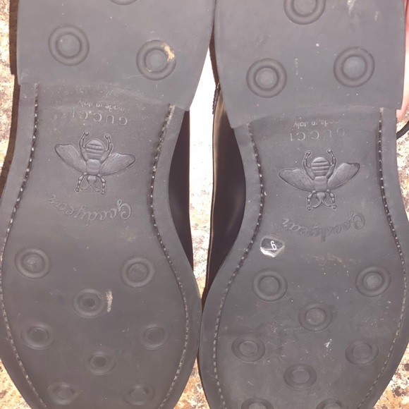 Gucci Black Brogue Lesther Lace up Men Flats size 9 - Picture 11 of 12